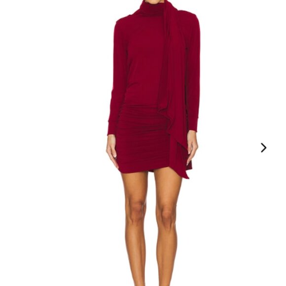Leslie Amon Gstaad Mini Dress in Burgundy - Picture 3 of 4